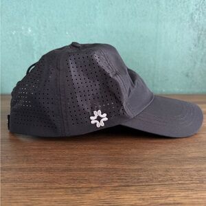 Black Perforated Cap with Logo